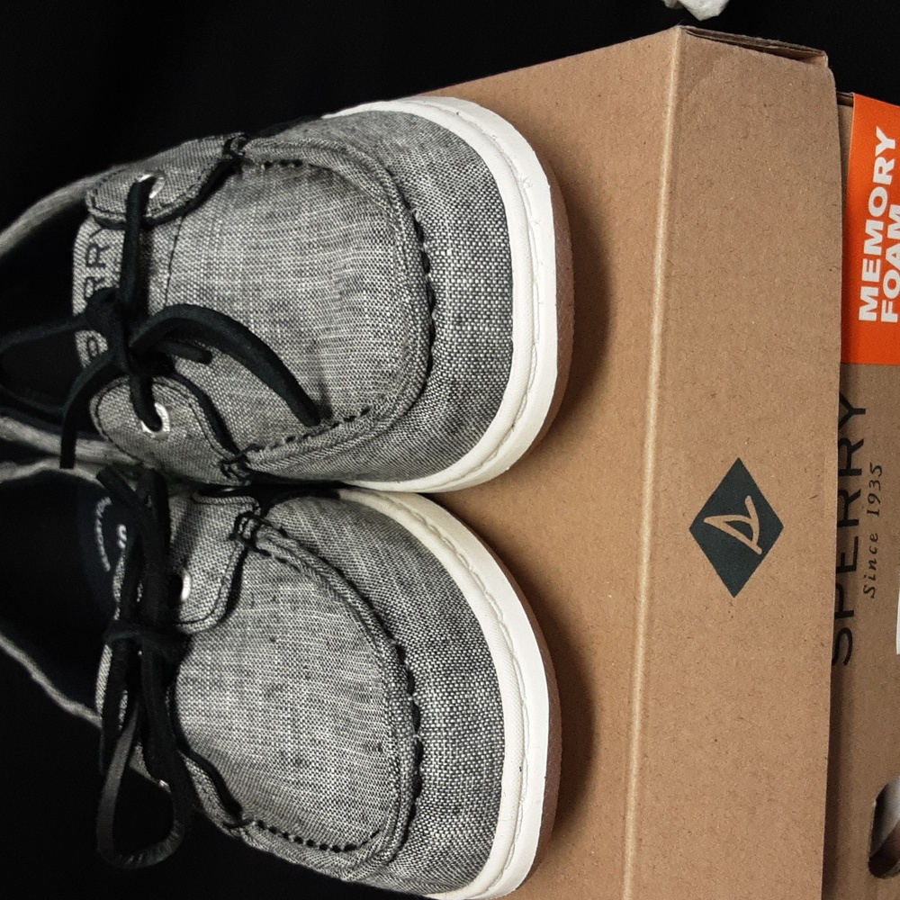 Sperry Ladies Black and Gray Boat Shoes